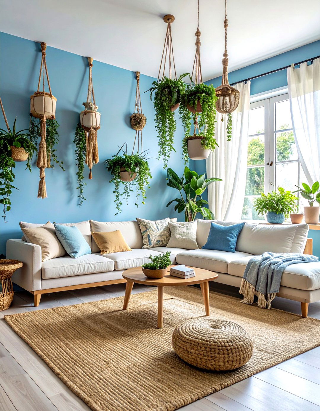 30 Cool Bohemian Blue Living Room Ideas for Fresh Style