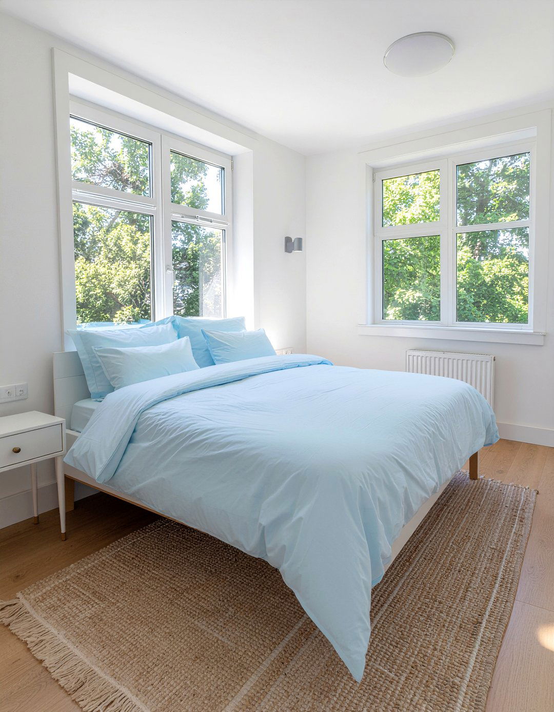 Sky blue cotton duvet - 30 bedroom blue bedding ideas