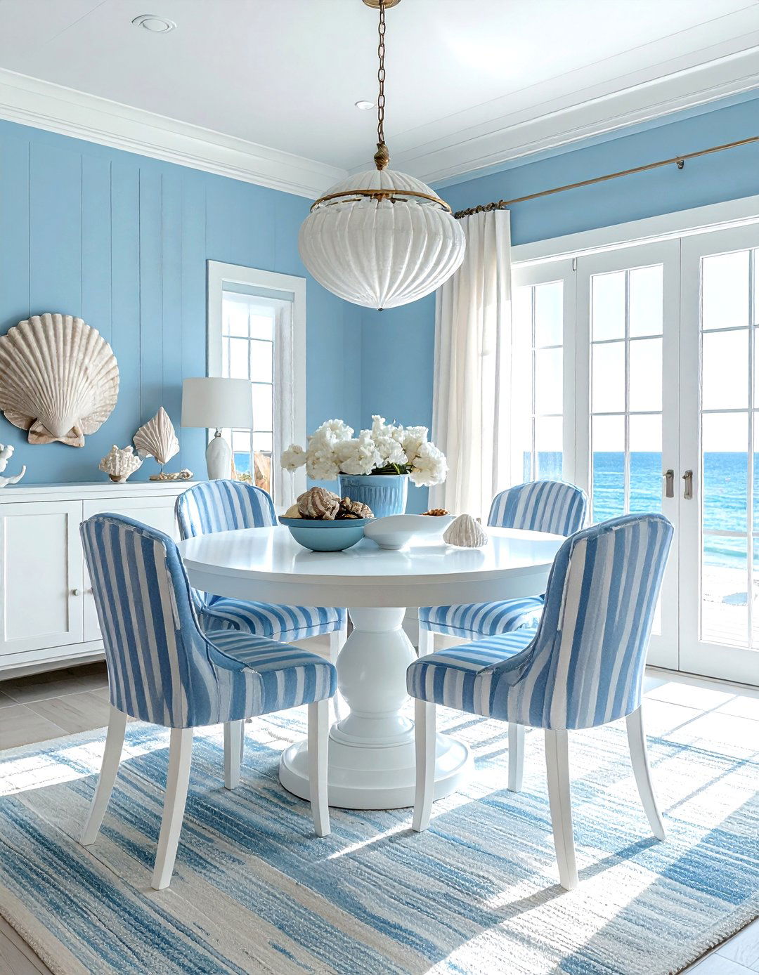 Sky blue dining room - 30 dining room paint ideas