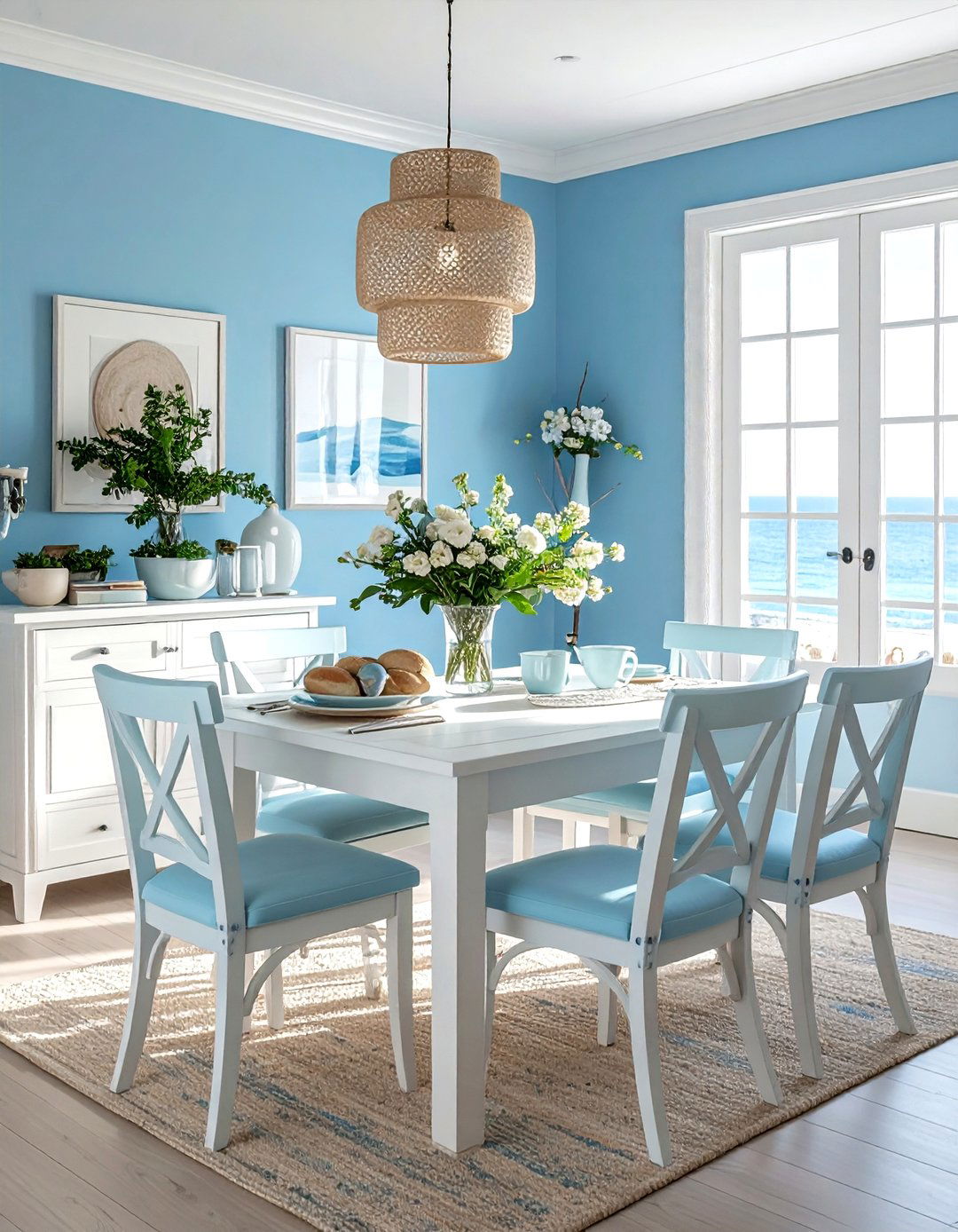 Sky blue dining room - 30 dining room paint colors