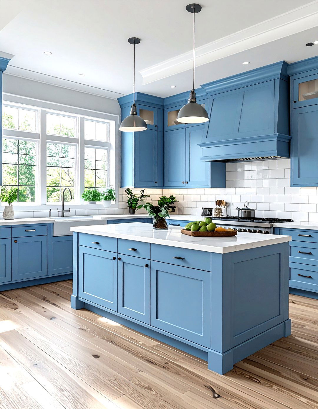 Sky blue kitchen cabinets - 30 kitchen color ideas