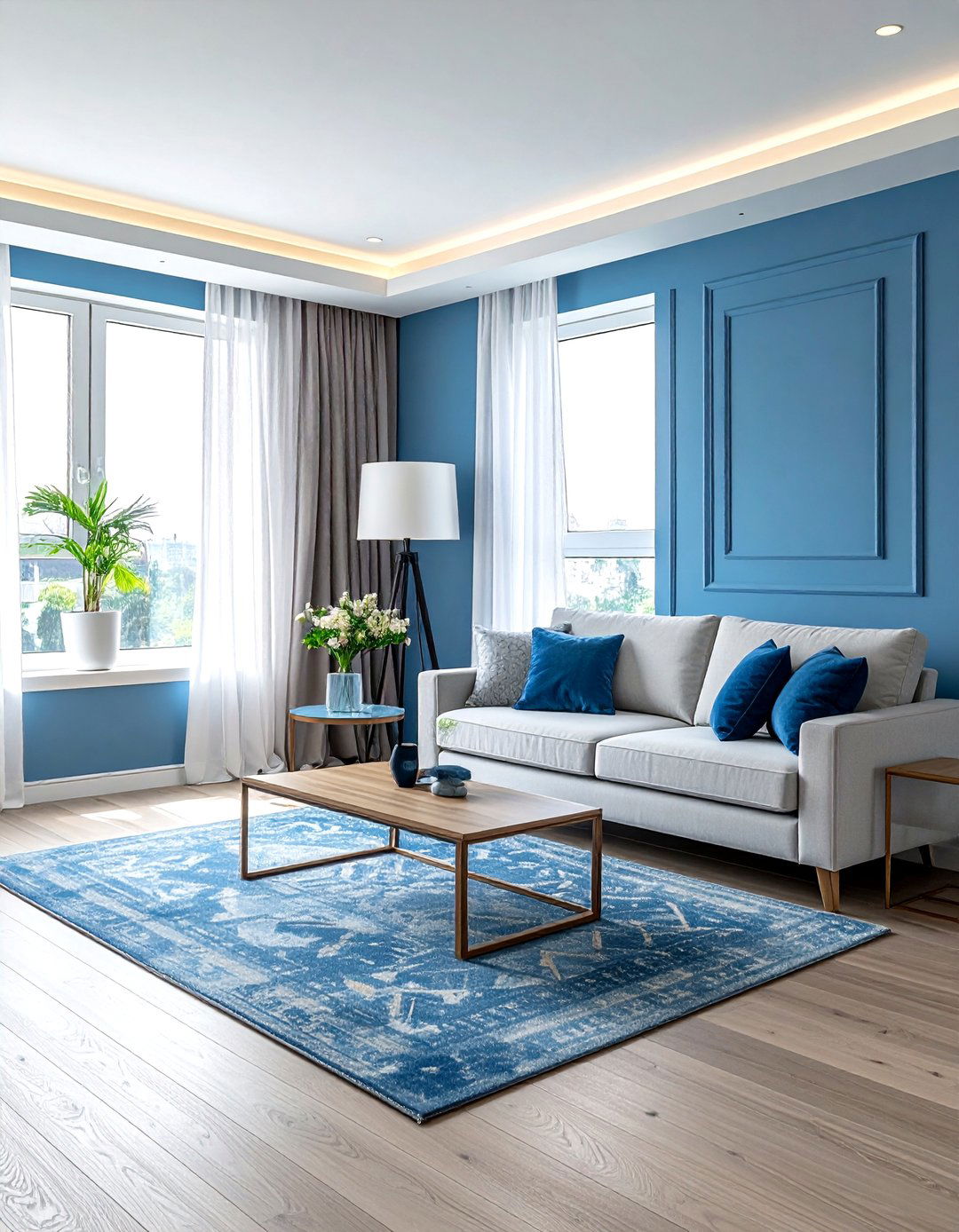 Sky blue living room - 30 blue living room ideas