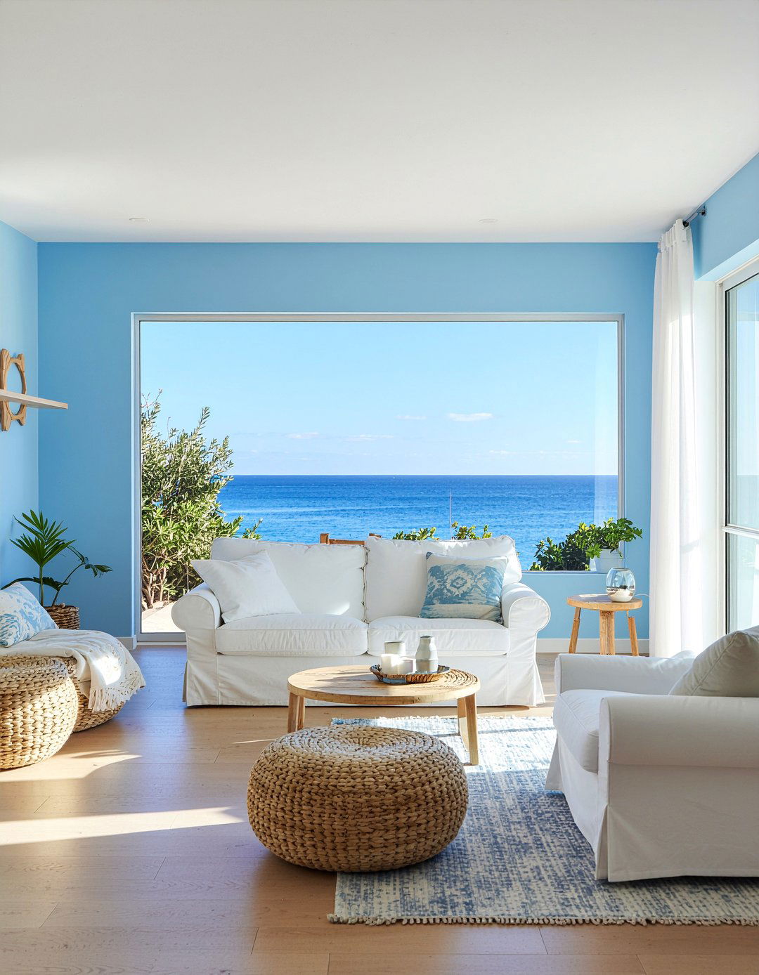 Sky blue living room - 30 colorful living room ideas