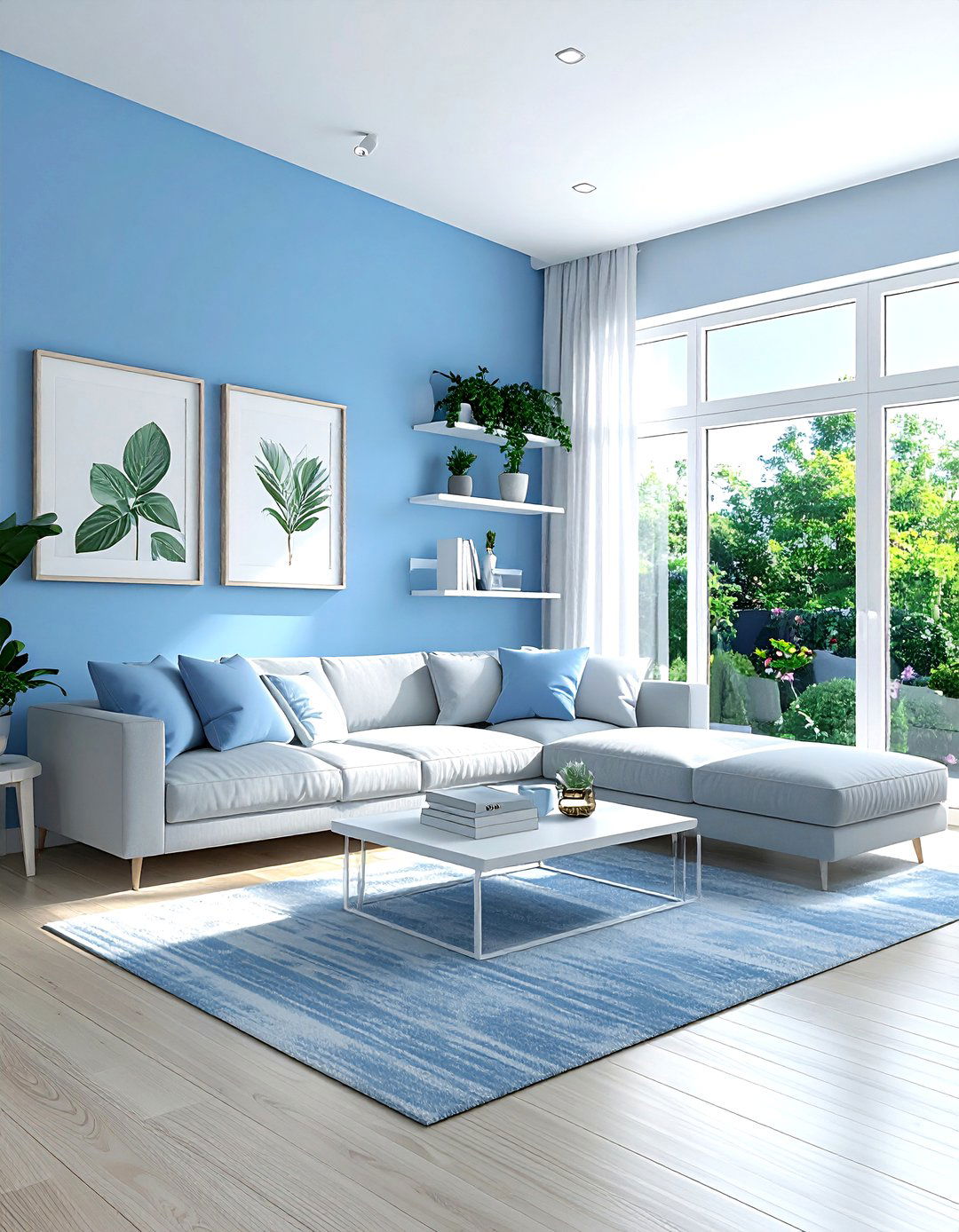 Sky blue living room - 30 cool blue living room ideas