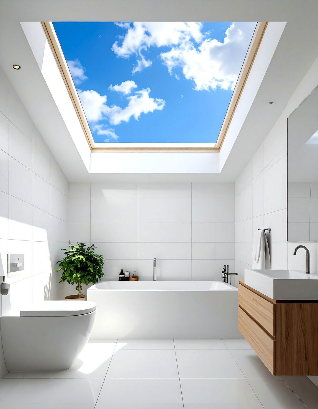 Skylight - 30 bathroom remodel ideas