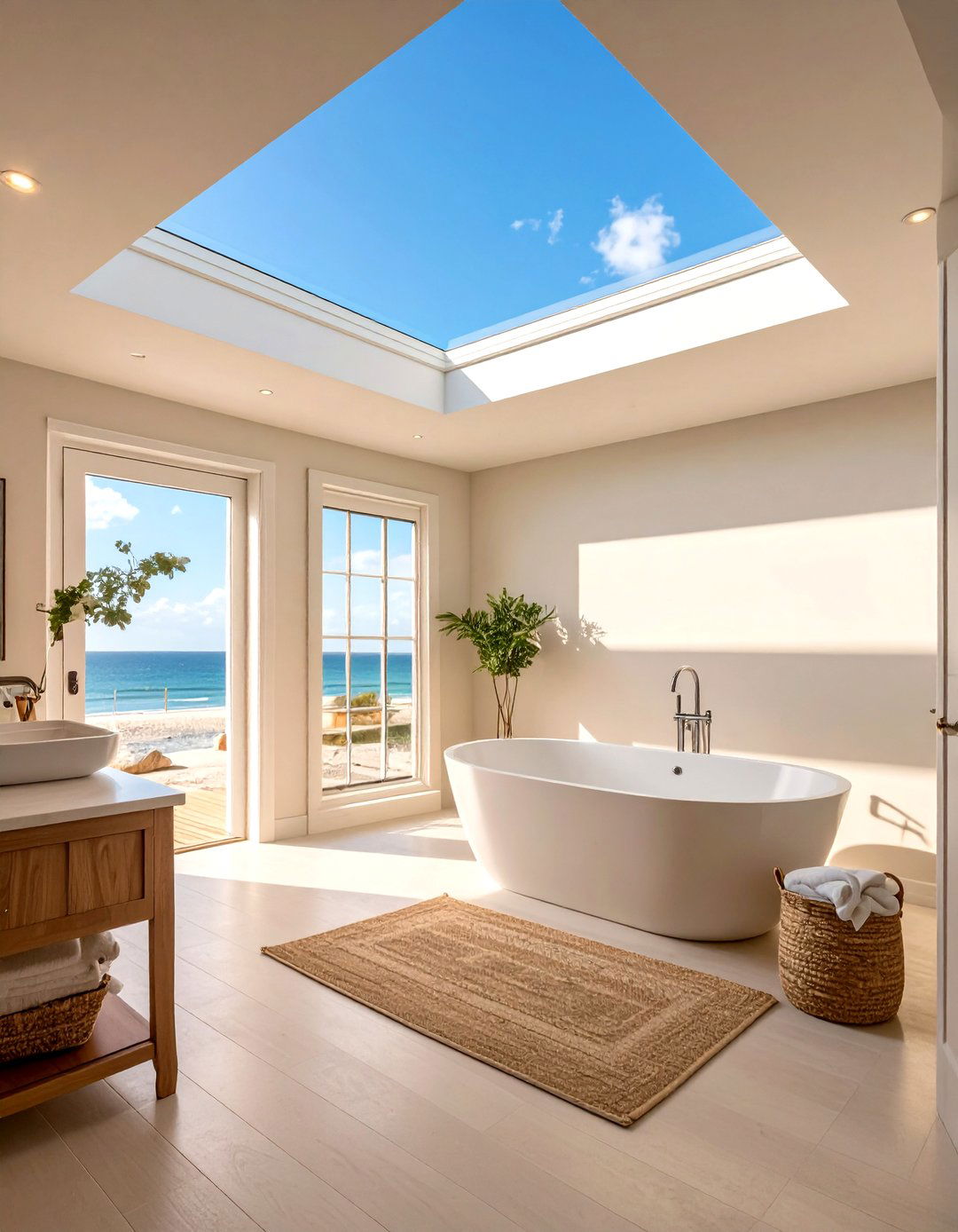 Skylight - 30 beach house bathroom ideas