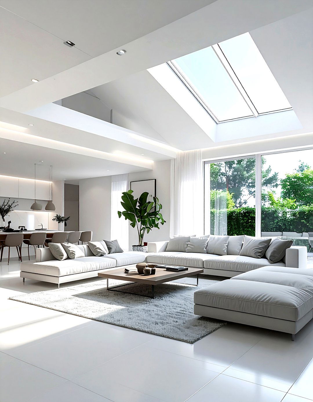Skylight - 30 living room ambient lighting ideas