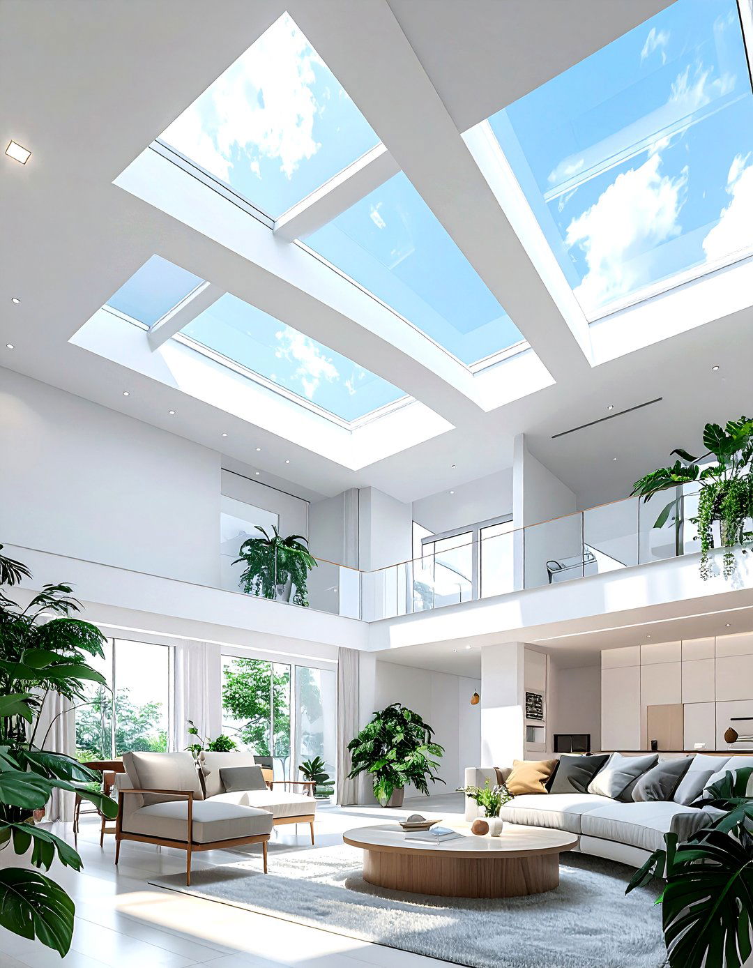 Skylight - 30 living room ceiling designs