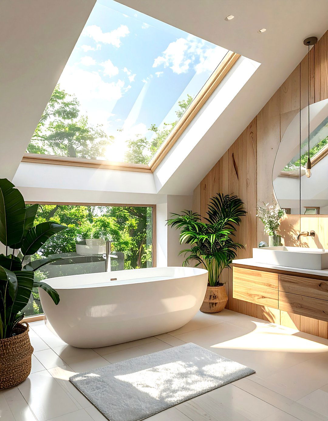 Skylight Bathroom - 30 mid-century modern bathroom ideas