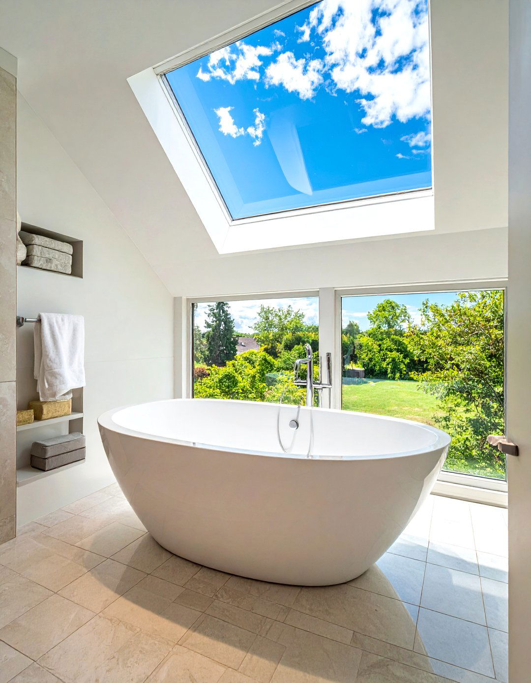 Skylight Bathroom Tub - 30 drop-in tub ideas