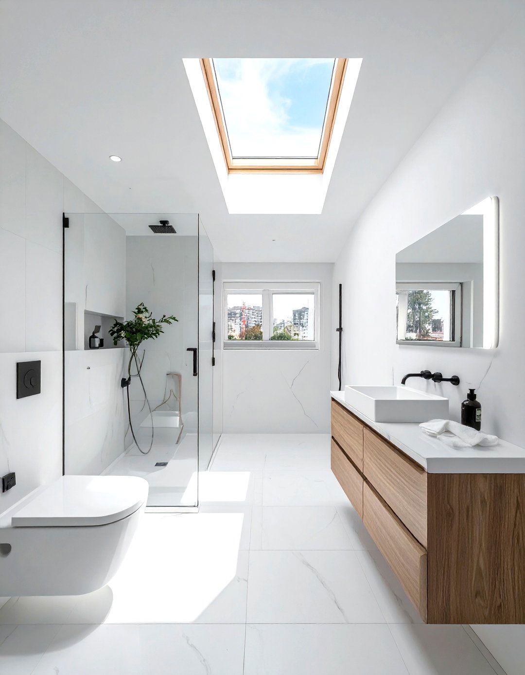 Skylight Installation - 30 studio apartment bathroom ideas