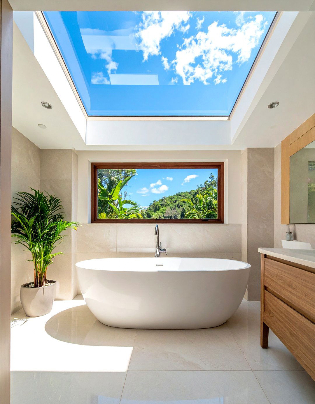 Skylight Natural Light - 30 bespoke bathroom ideas