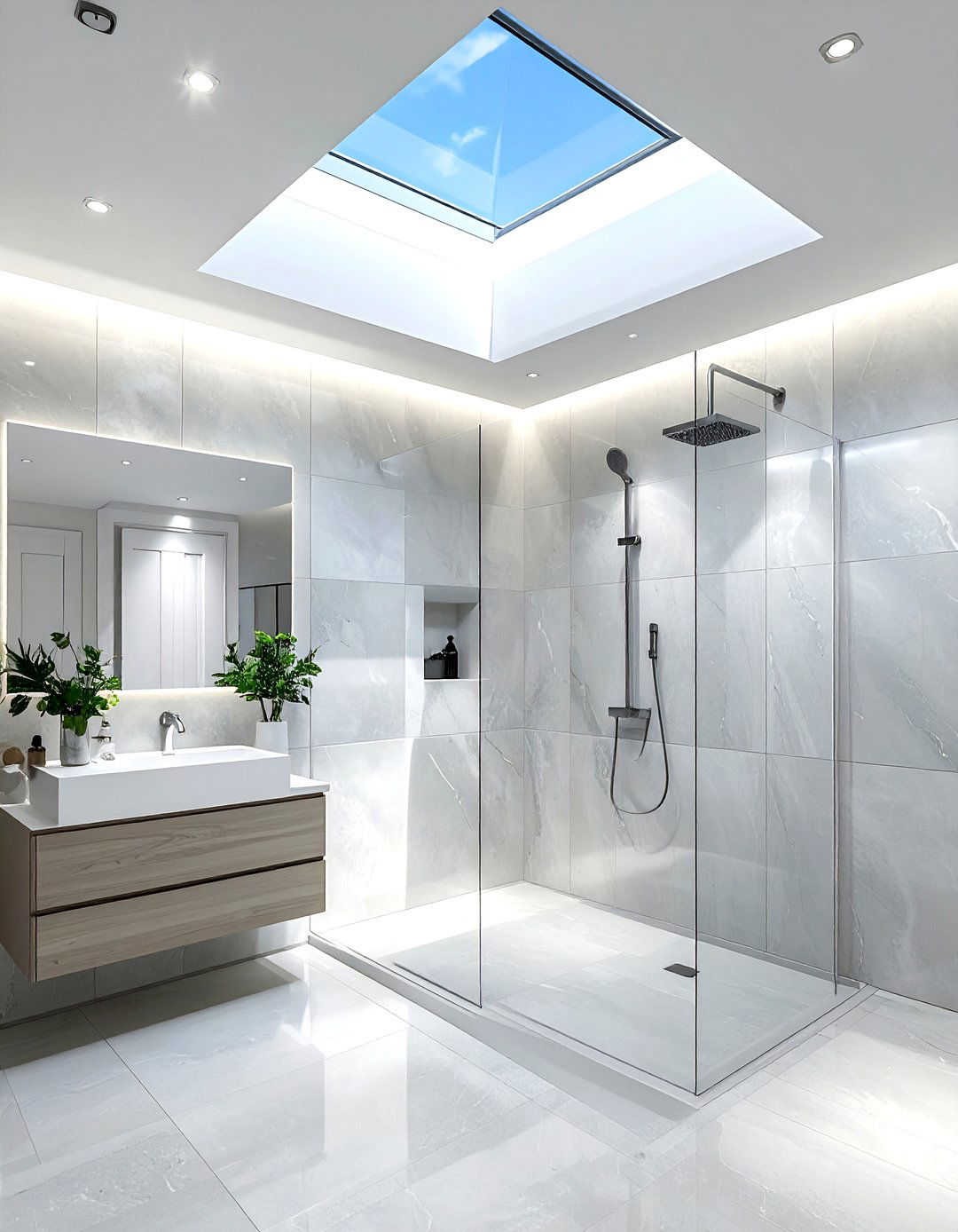 Skylight Over Shower - 30 one-of-a-kind bathroom ideas