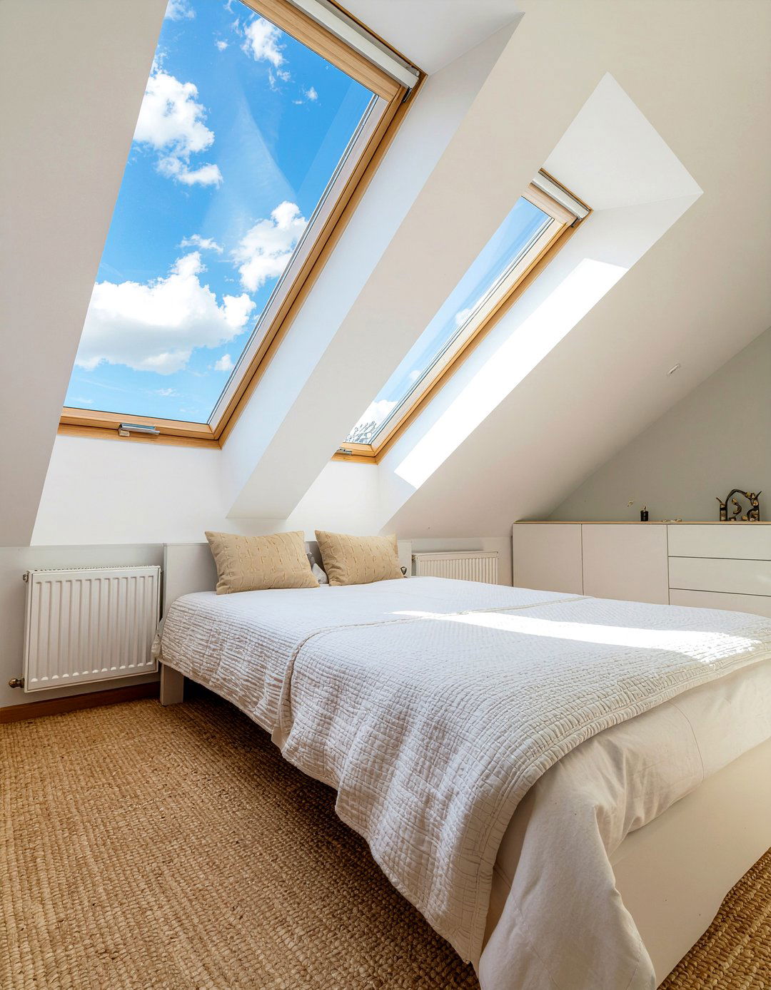 Skylight attic bedroom - 30 sloped ceiling bedroom ideas