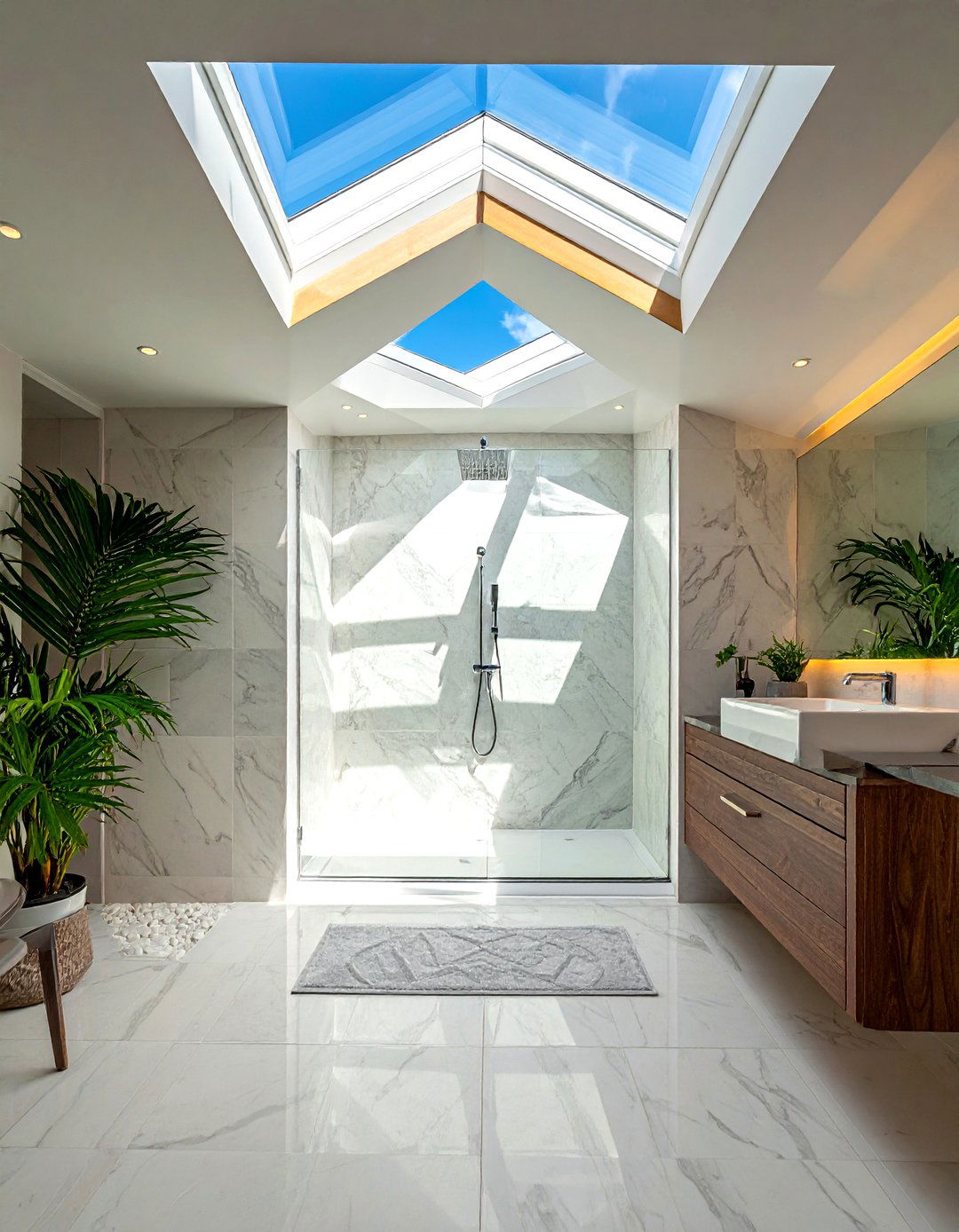 Skylight bathroom design - 30 celebrity bathroom ideas
