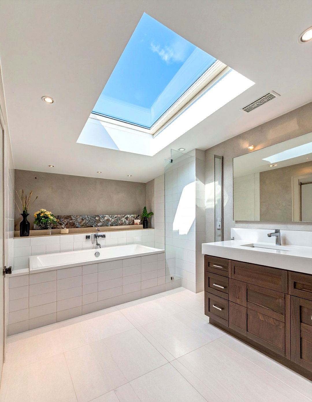 Skylight bathroom renovation - 30 bathroom renovation before and after