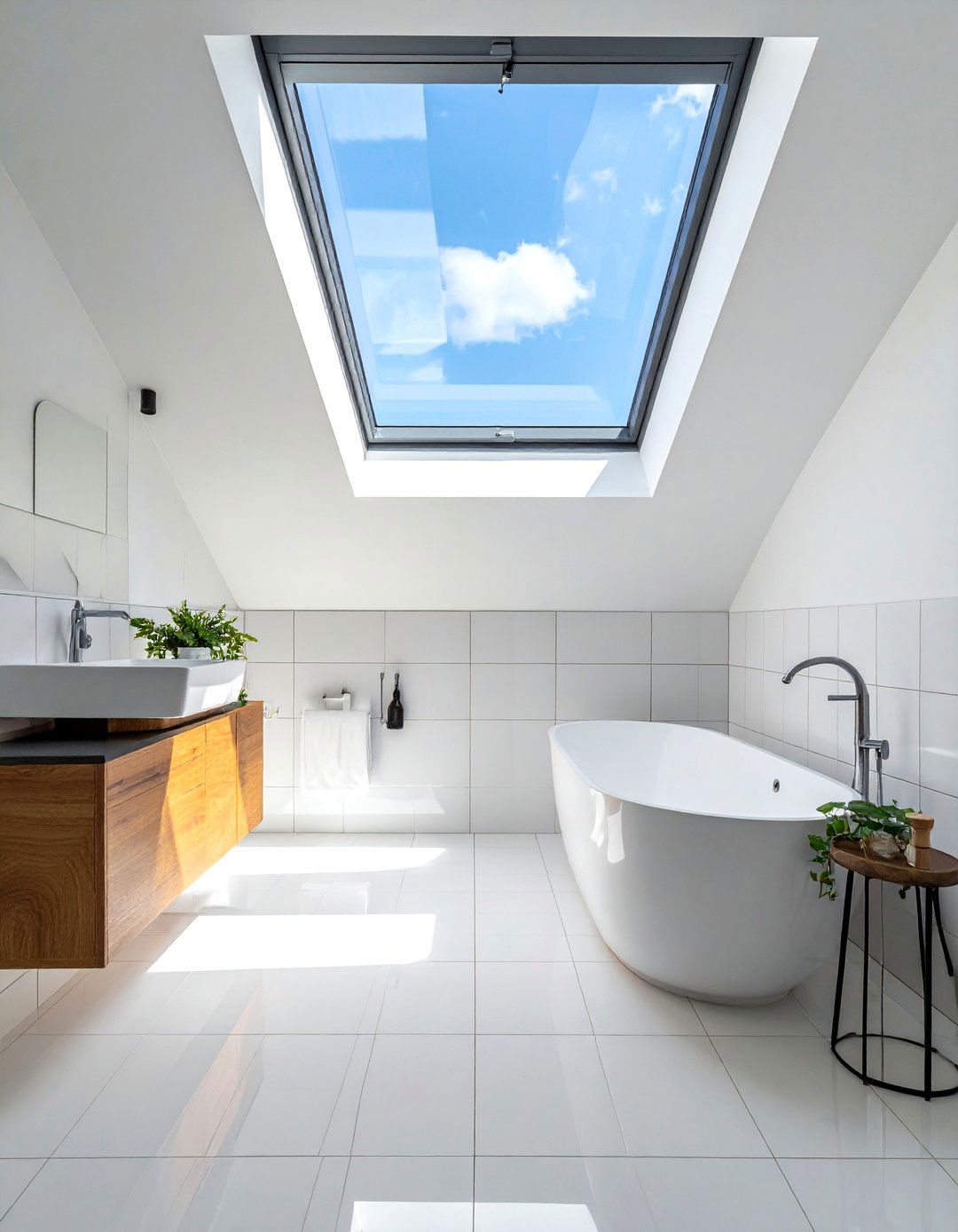 Skylight bathroom setup - 30 bathroom reconfiguration ideas