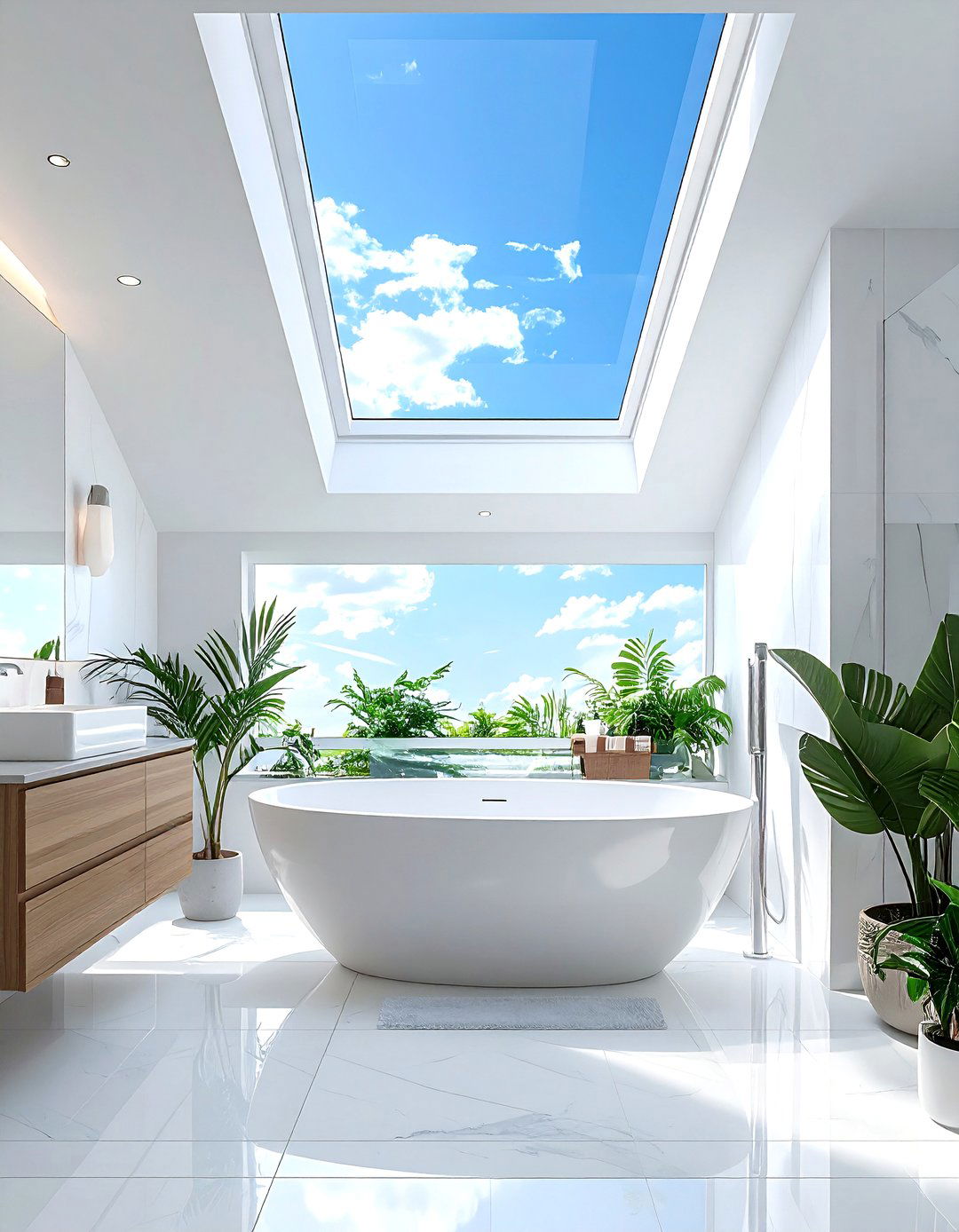 Skylight bathroom window - 30 spa bathroom ideas