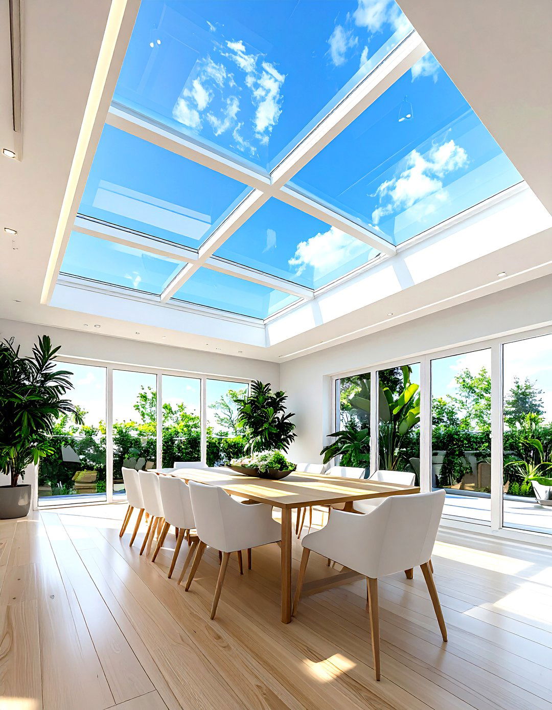Skylight dining room ceiling - 30 dining room ceiling design ideas