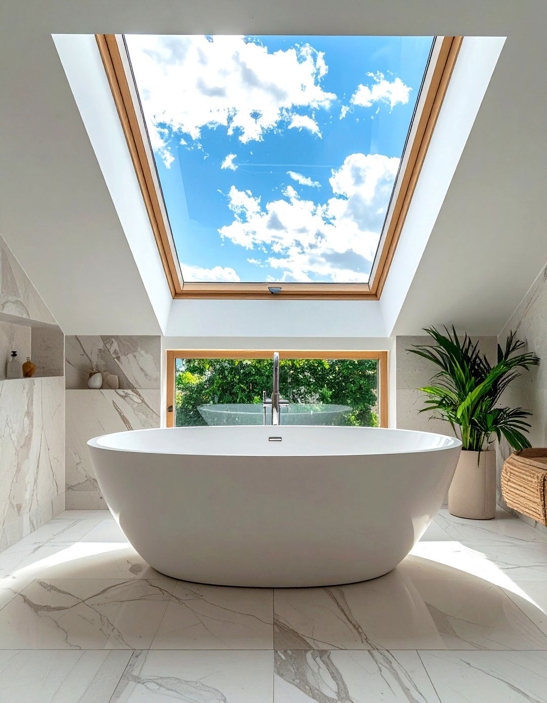 Skylight in bathroom - 30 calming bathroom ideas