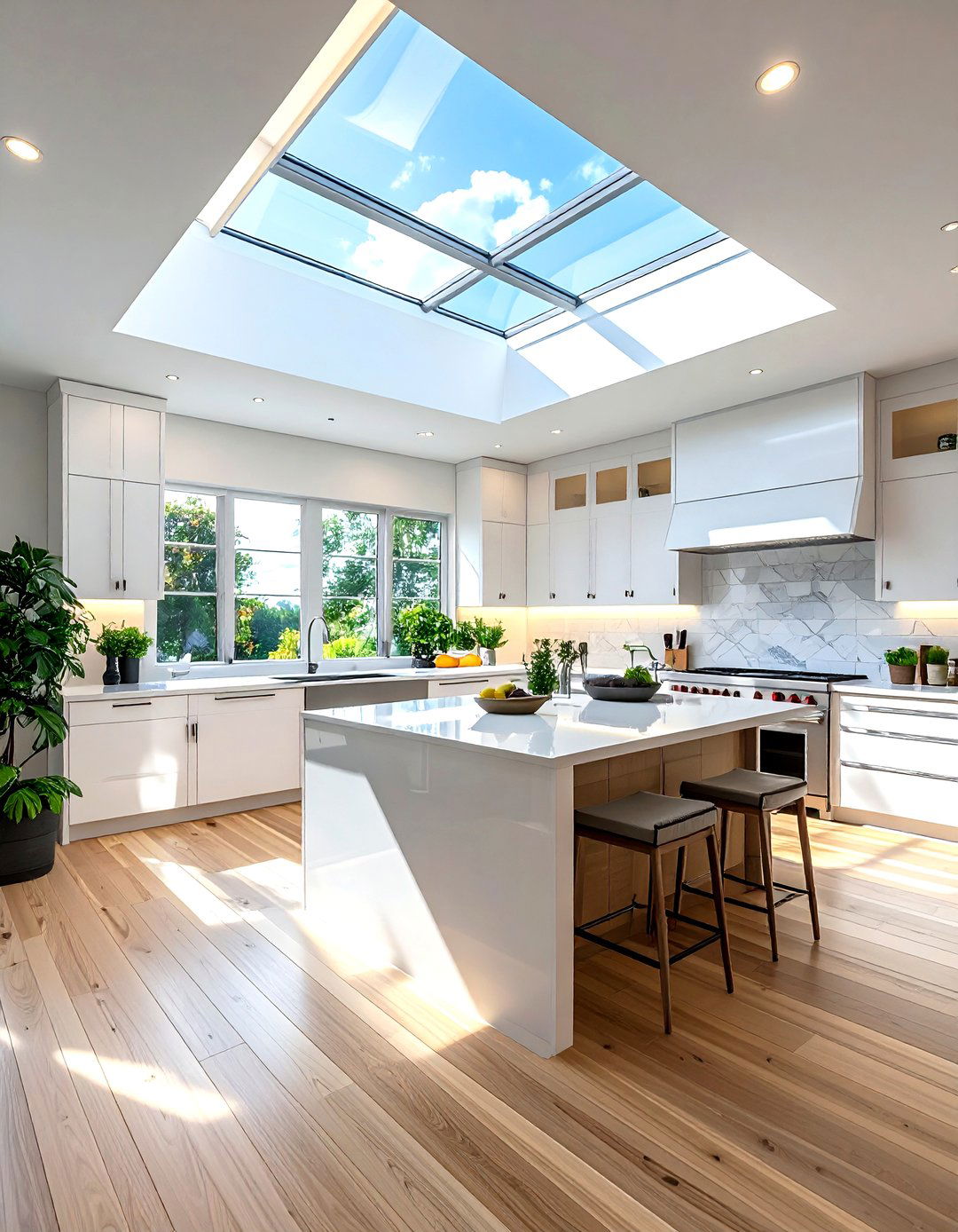 Skylight kitchen lighting - 30 ideal kitchen ideas