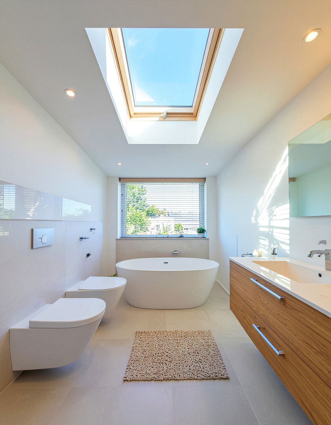 Skylight led panel - 30 bathroom LED lighting ideas