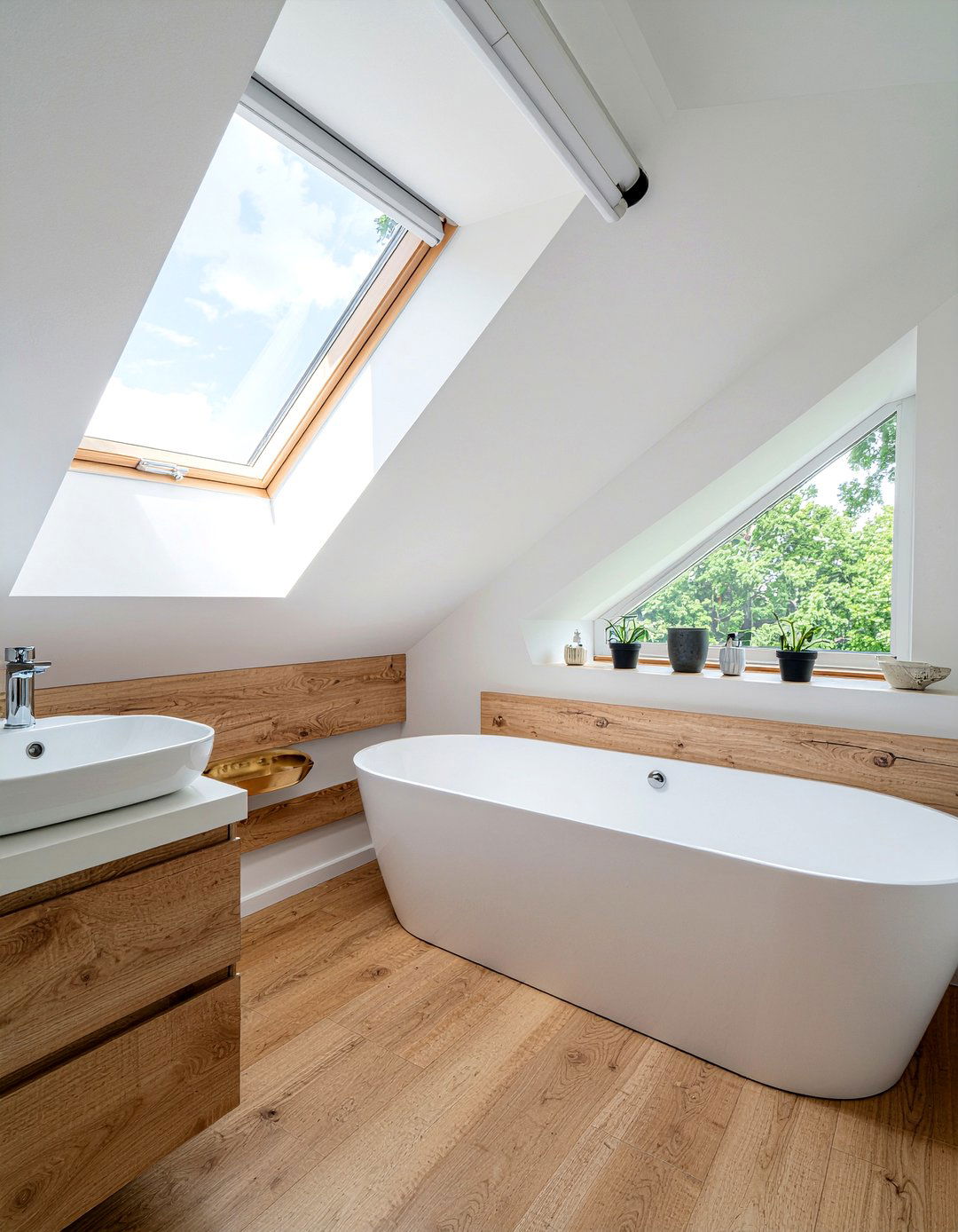 Skylight with integrated LED - 30 bathroom accent lighting ideas