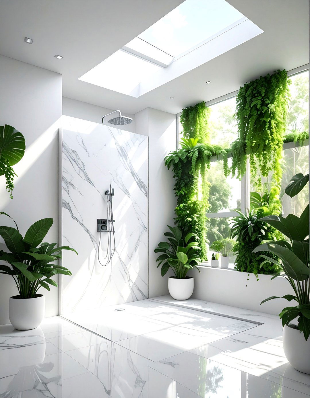 Skylight - 30 bathroom ambient lighting ideas