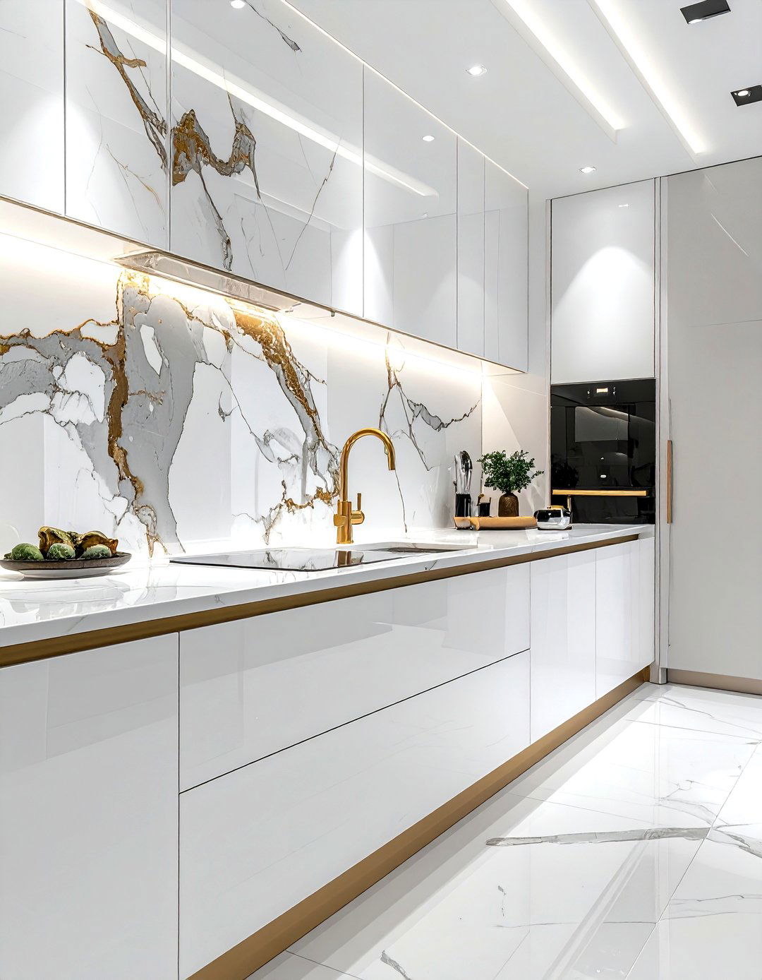 Slab Backsplash - 30 editor's choice kitchen ideas