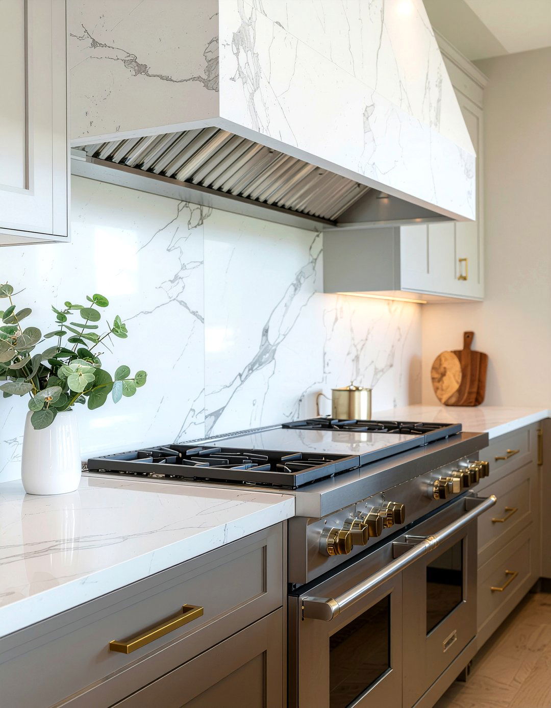 Slab Backsplash Hood - 30 custom hood kitchen ideas