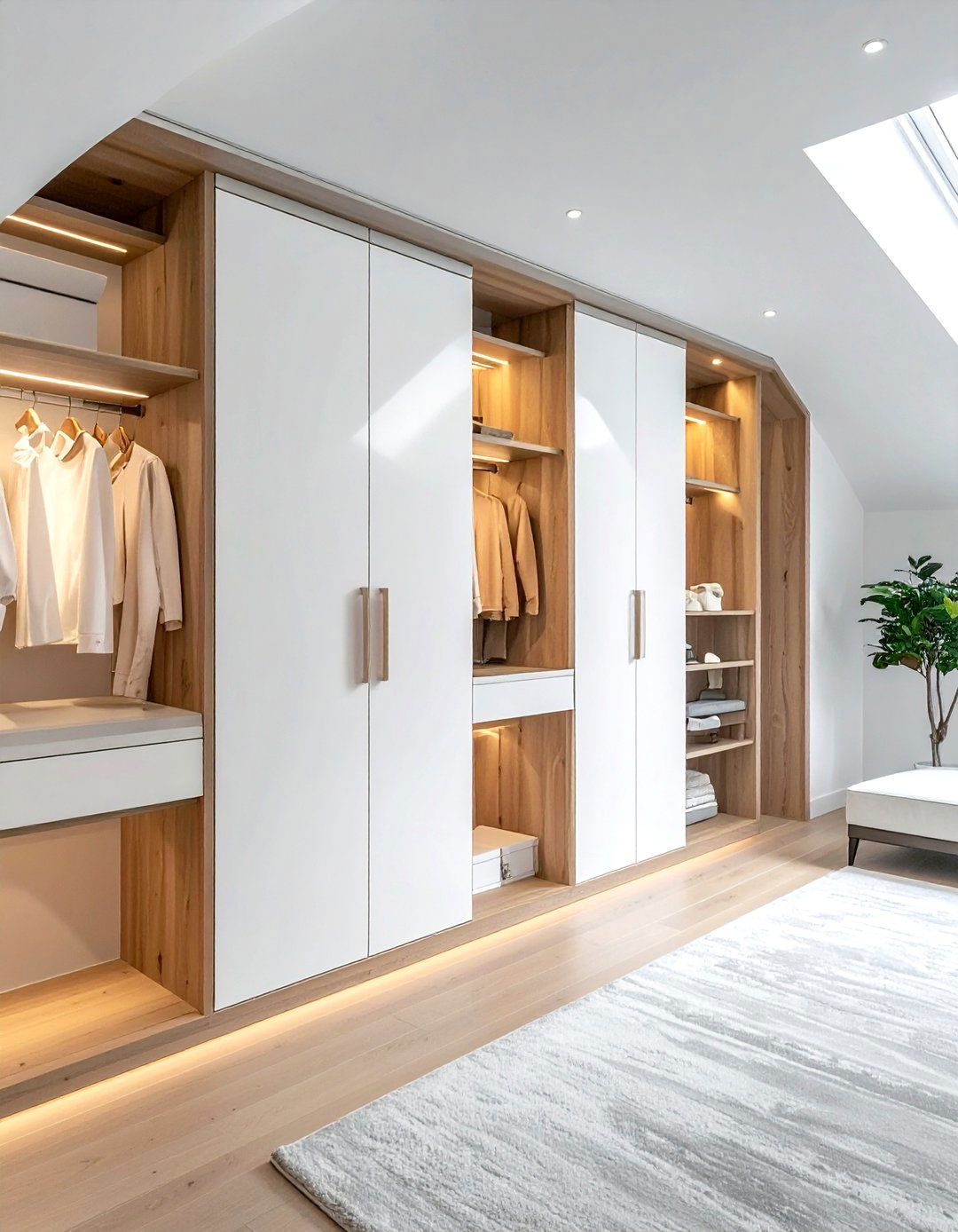 Slanted Ceiling Wardrobe - 30 bedroom cabinet storage ideas