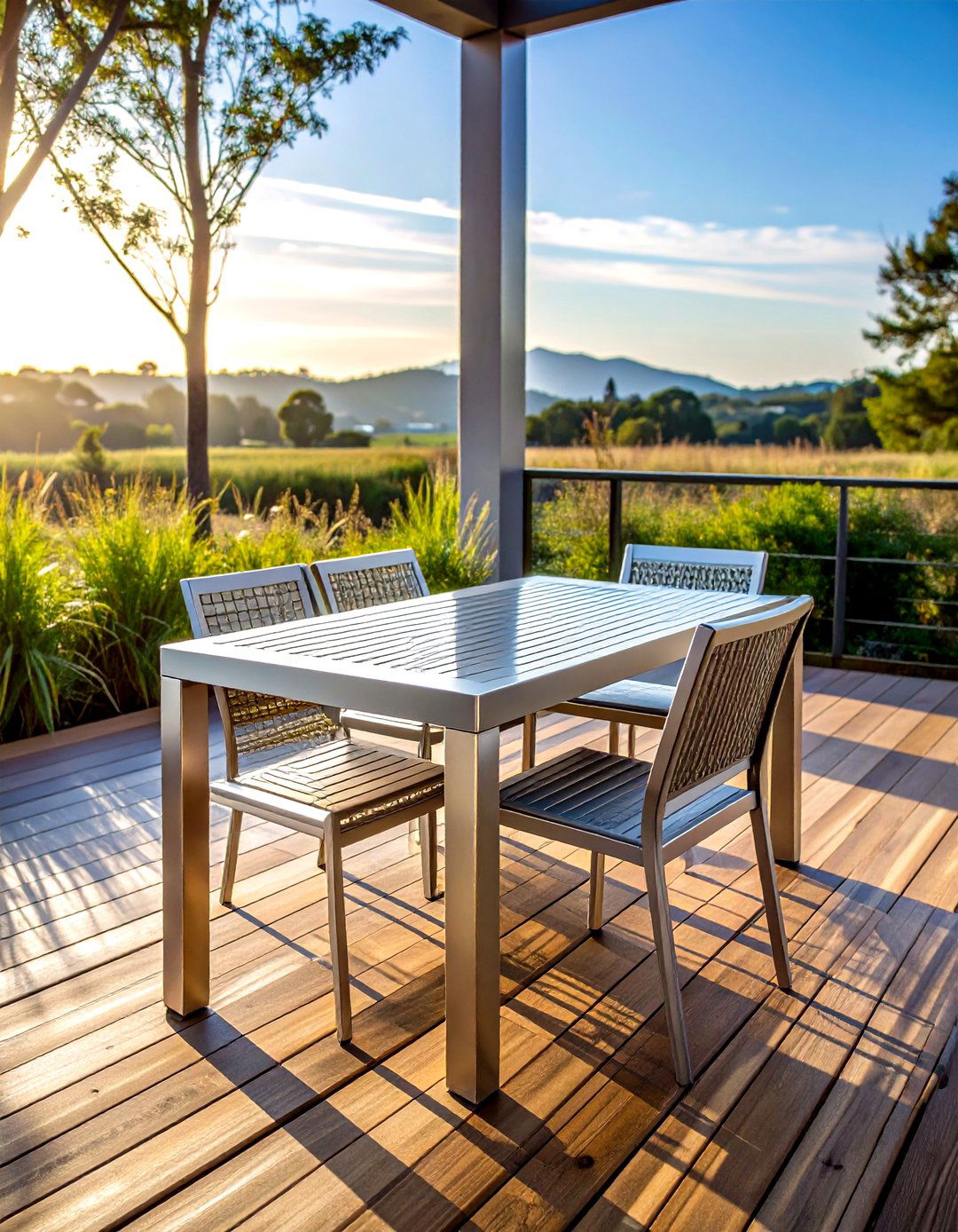 Slat Top Metal Table - 30 outdoor dining furniture ideas