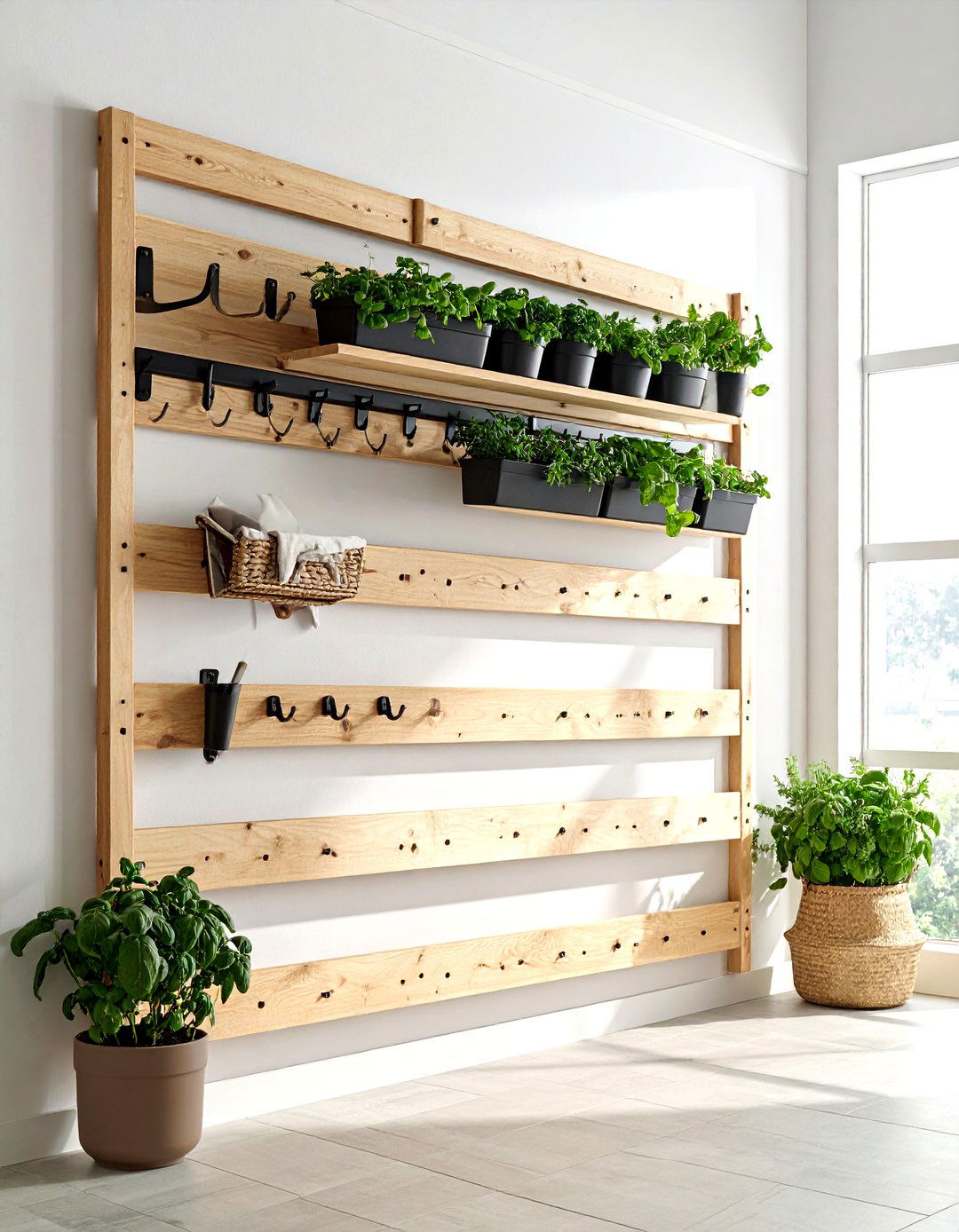 Slat Wall Storage System - 30 dining room vertical storage ideas