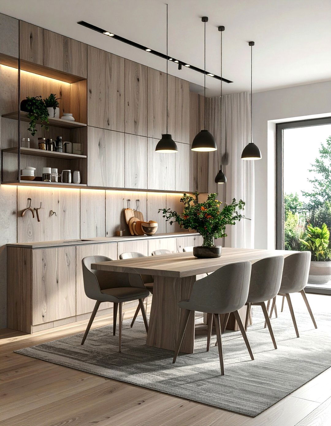 Slat Wall System - 30 dining room hanging storage ideas