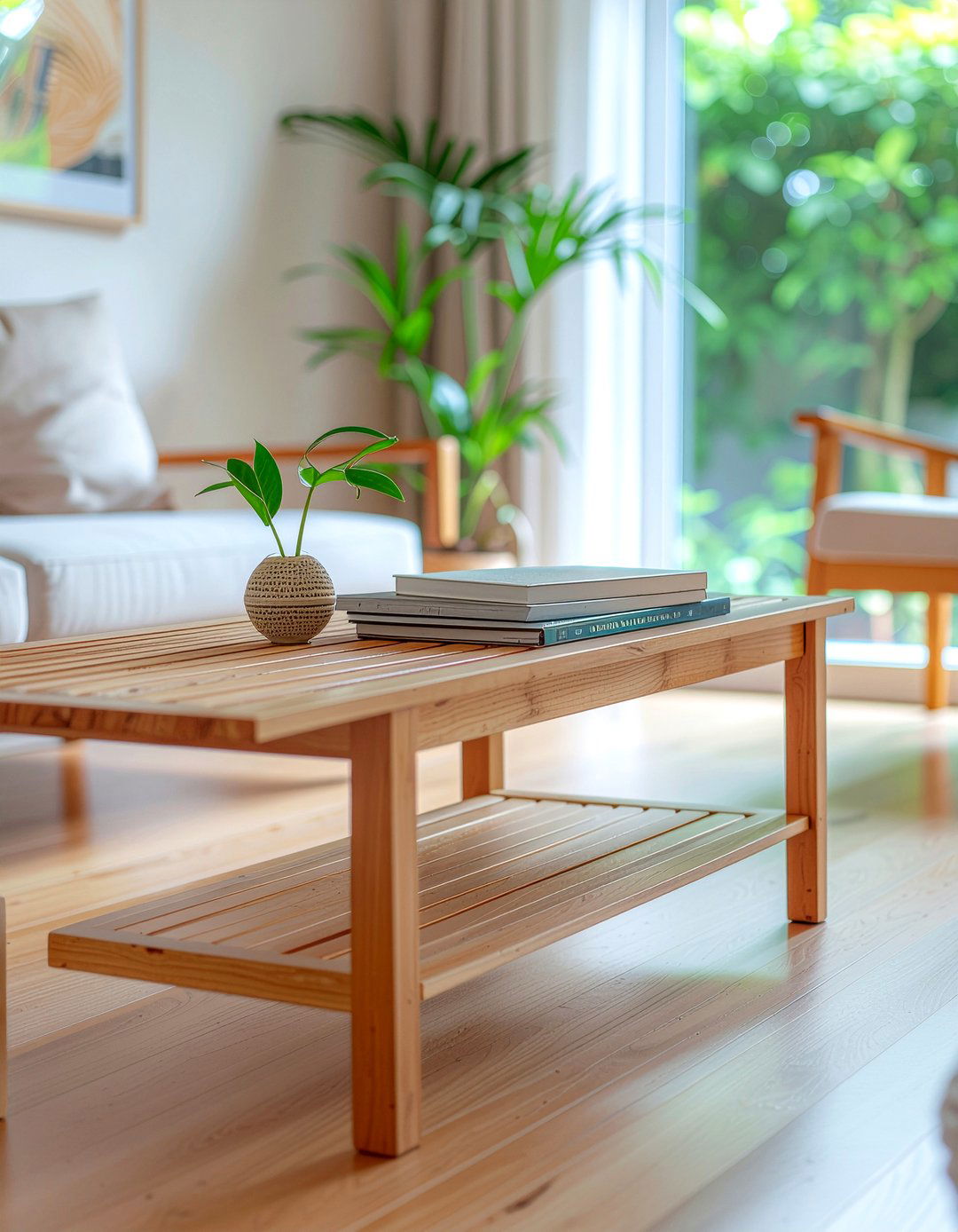 Slat Wood Bench - 30 living room Danish modern furniture ideas