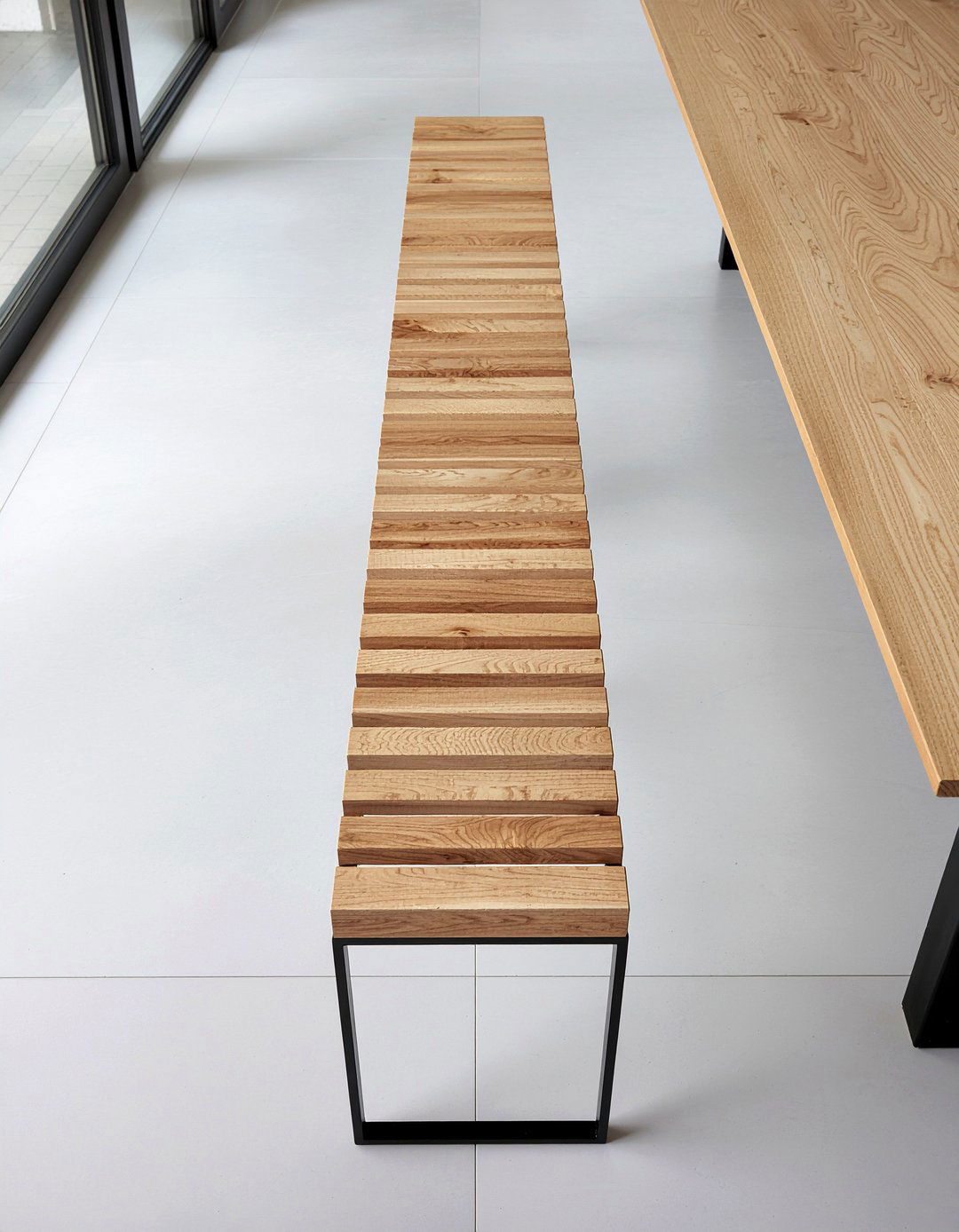 Slat Wood Bench - 30 backless dining bench ideas