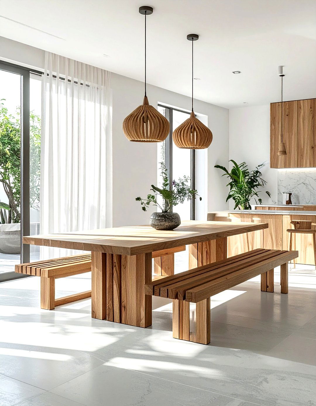 Slat Wood Dining Bench - 30 wood dining bench ideas