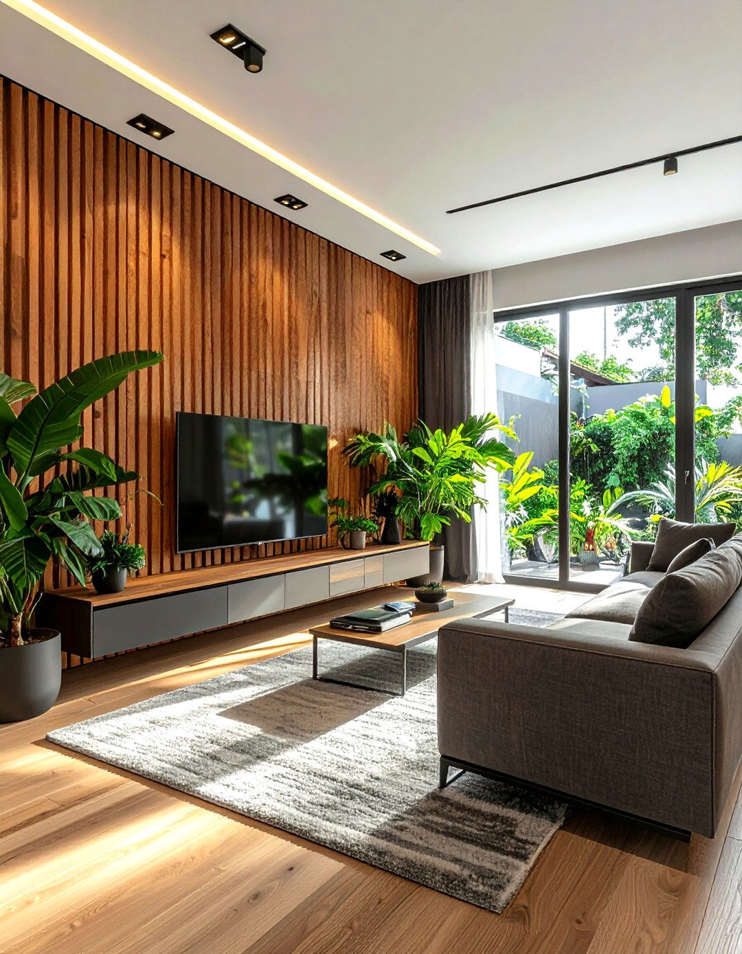 Slat wall - 30 living room molding ideas