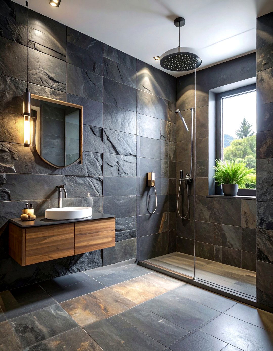 Slate Bathroom Wall - 30 bathroom wall texture ideas