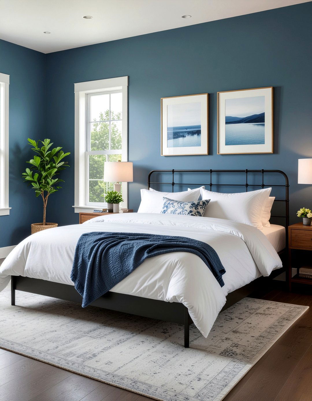Slate Blue And White Bedroom - 30 blue and white bedroom ideas