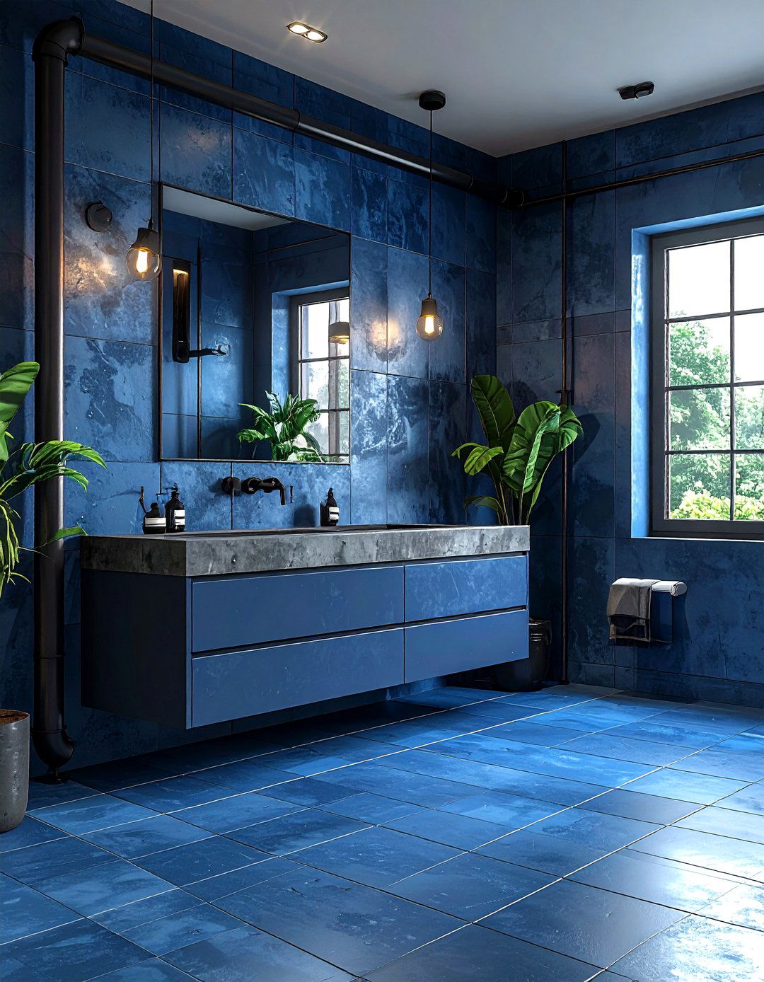 Slate Blue Bathroom - 30 bathroom accent color ideas
