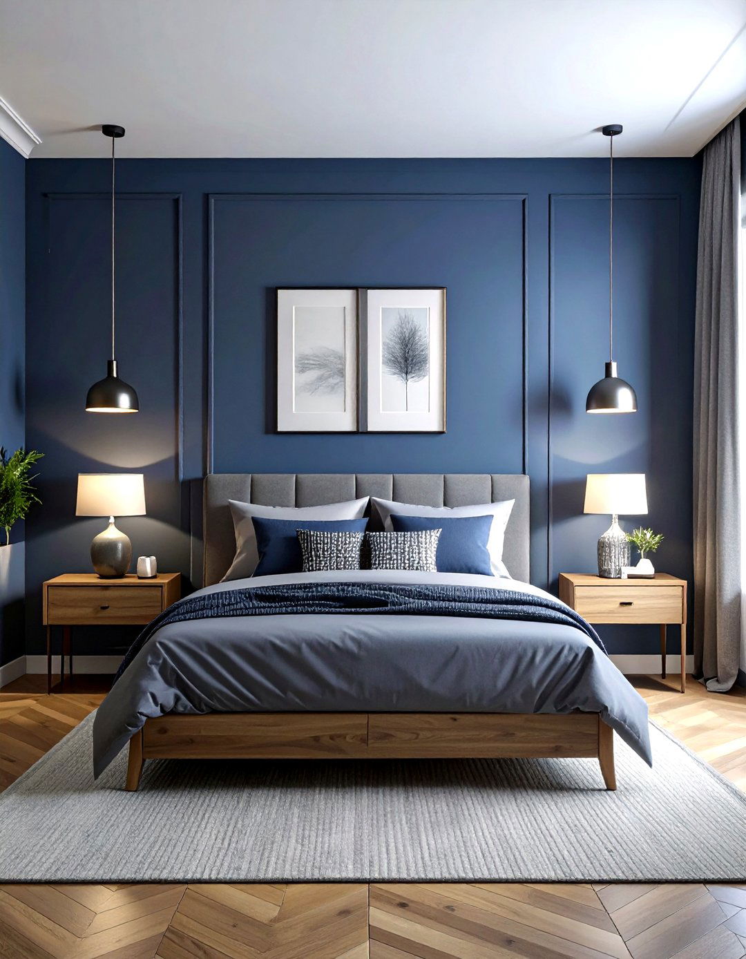 Slate Blue Bedroom - 30 bedroom paint color ideas