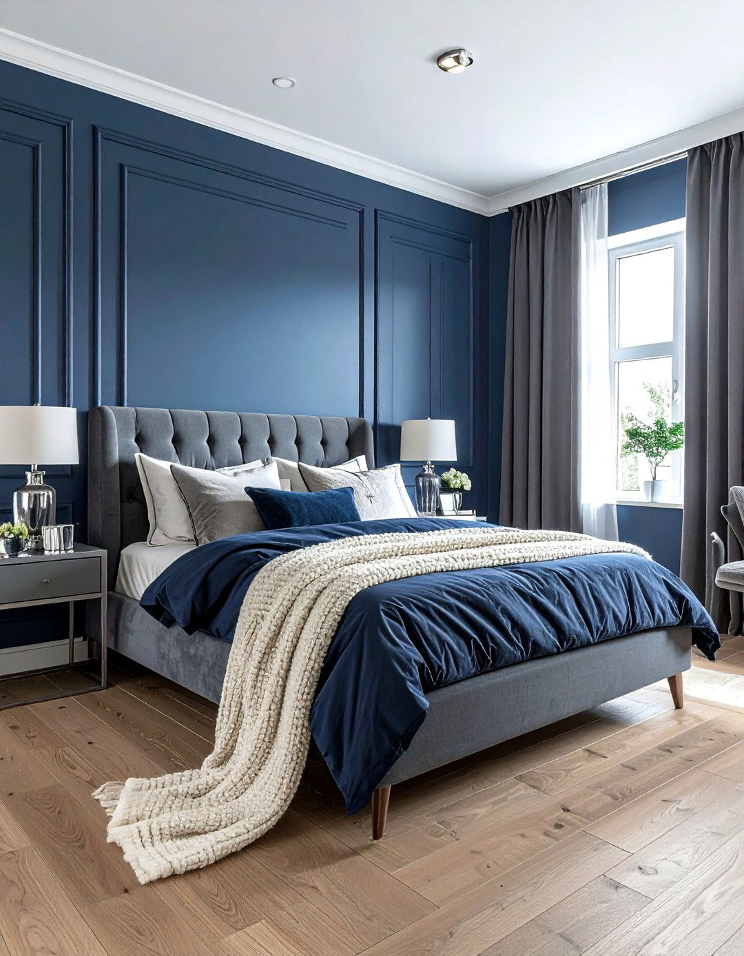 Slate Blue Bedroom - 30 bedroom accent color ideas