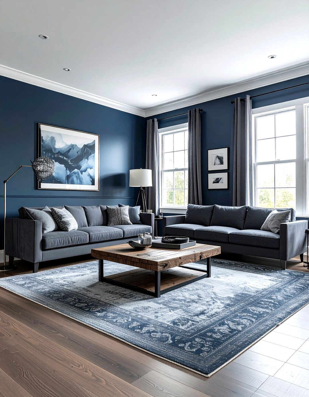 Slate Blue Living Room - 30 blue living room design ideas