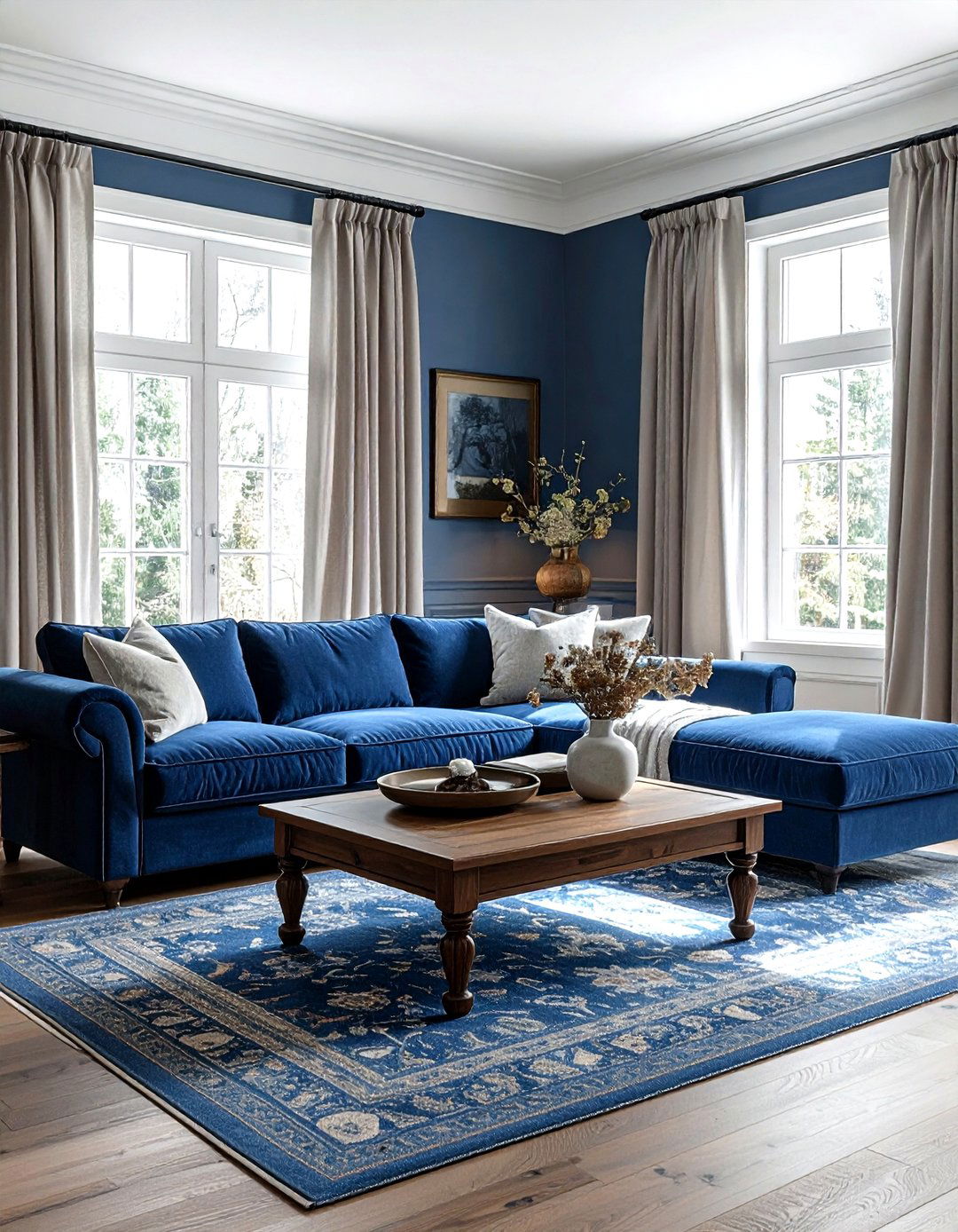 Slate Blue Living Room - 30 living room blue walls