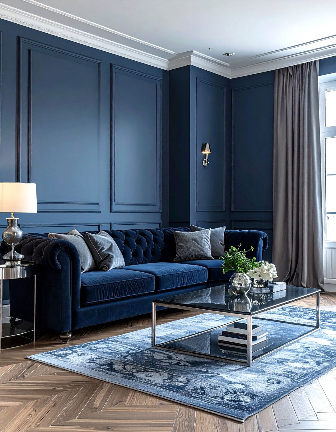 Slate Blue Living Room - 30 traditional blue living room ideas