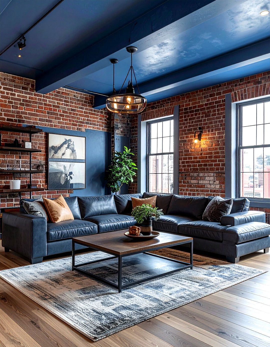 Slate Blue Living Room Ceiling - 30 living room blue ceiling ideas