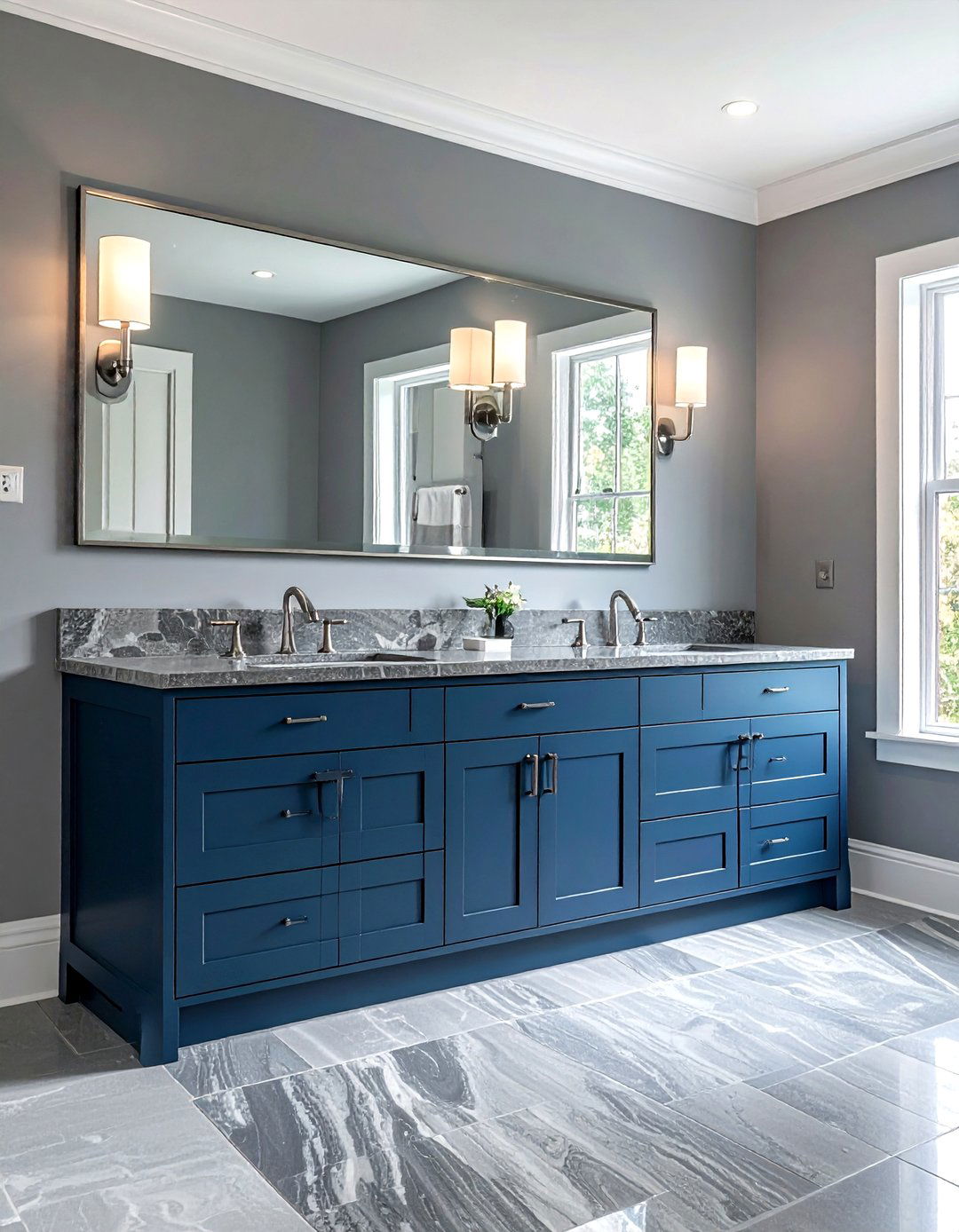 Slate Blue Vanity - 30 blue bathroom ideas