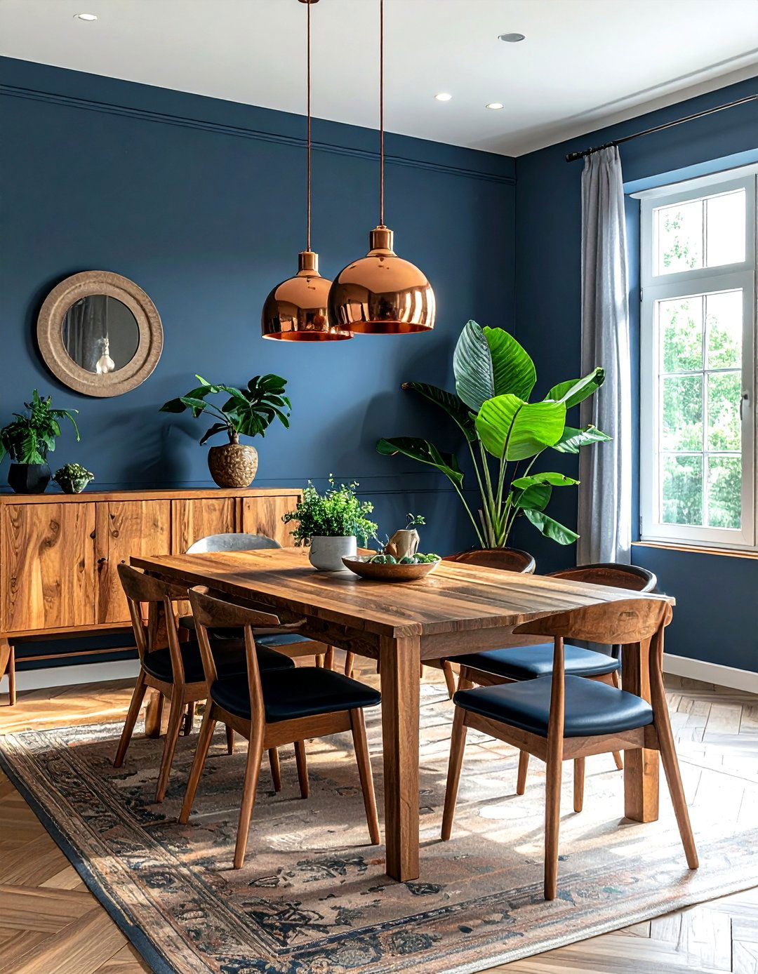 Slate Blue Walls - 30 blue dining room decor ideas