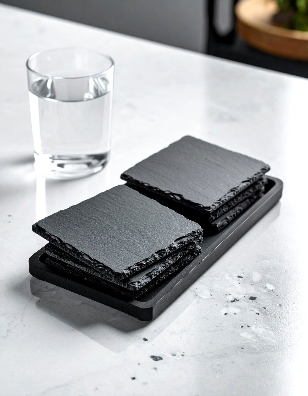 Slate Coaster Set - 30 gray kitchen accessories ideas